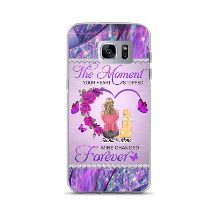 Custom Personalized Memorial Dog Mom iPhone/Samsung Phone Case - Memorial/ Mother's Day Gift Idea For Dog Mom - The Moment Your Heart Stopped Mine Changed Forever