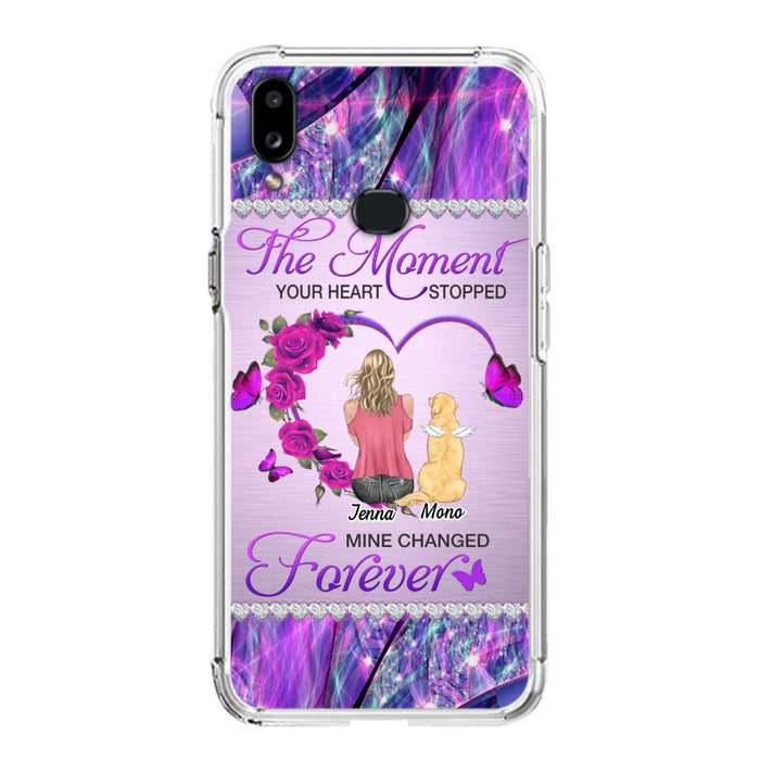 Custom Personalized Memorial Dog Mom iPhone/Samsung Phone Case - Memorial/ Mother's Day Gift Idea For Dog Mom - The Moment Your Heart Stopped Mine Changed Forever