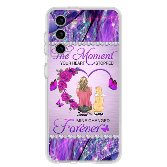 Custom Personalized Memorial Dog Mom iPhone/Samsung Phone Case - Memorial/ Mother's Day Gift Idea For Dog Mom - The Moment Your Heart Stopped Mine Changed Forever