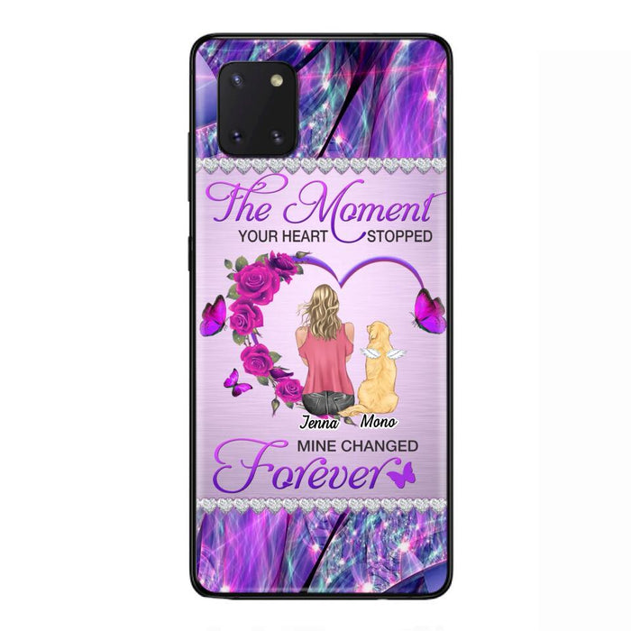 Custom Personalized Memorial Dog Mom iPhone/Samsung Phone Case - Memorial/ Mother's Day Gift Idea For Dog Mom - The Moment Your Heart Stopped Mine Changed Forever