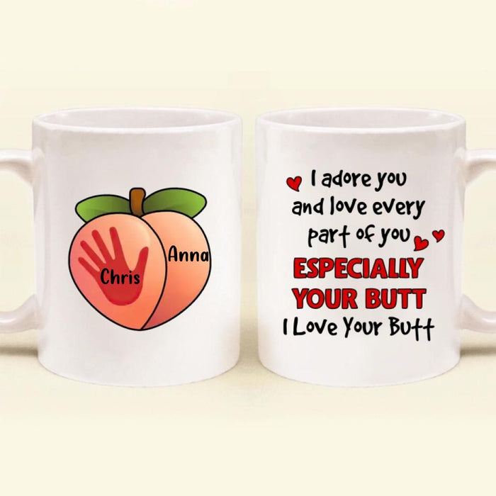 Custom Personalized Spank Me Coffee Mug - Gift Idea For Couple/Her/Him - I Adore You And Love Every Part Of You