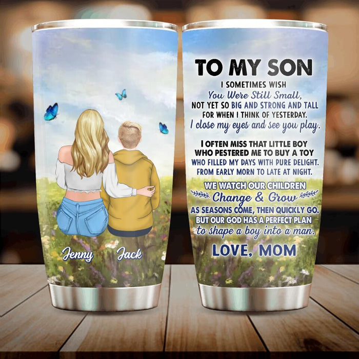 Custom Personalized To My Son Mom Tumbler - Gift For Son From Mom - I Sometimes Wish You Were Still Small