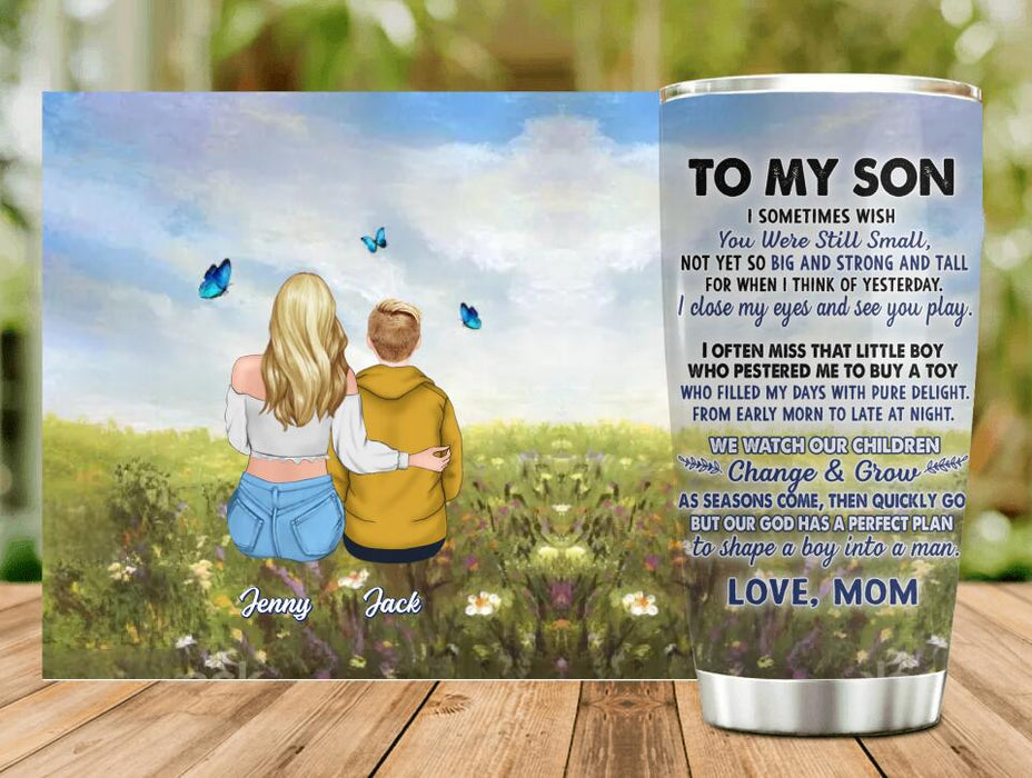 Custom Personalized To My Son Mom Tumbler - Gift For Son From Mom - I Sometimes Wish You Were Still Small