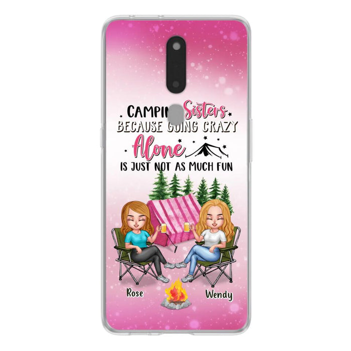 Custom Personalized Camping Sisters Xiaomi/Oppo/Huawei Phone Case - Upto 5 People - Gift For Friends/ Camping Lover - Camping Sisters Because Going Crazy Alone Is Just Not As Much Fun