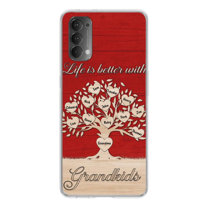 Custom Personalized Grandma Phone Case - Up to 12 Kid's Name - Mother's Day Gift Idea For Grandma - Life Is Better With Grandkids - Case For Xiaomi/ Oppo/ Huawei