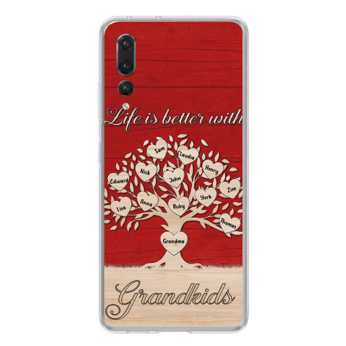 Custom Personalized Grandma Phone Case - Up to 12 Kid's Name - Mother's Day Gift Idea For Grandma - Life Is Better With Grandkids - Case For Xiaomi/ Oppo/ Huawei