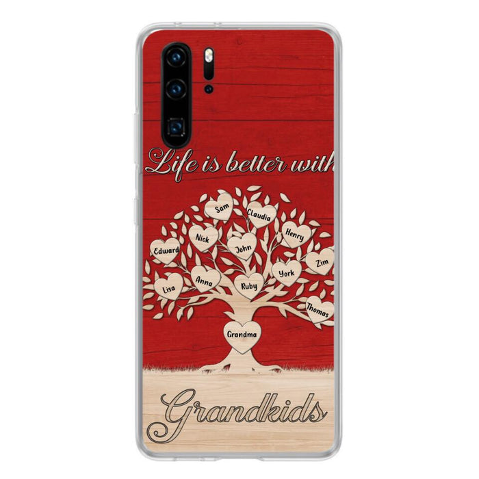 Custom Personalized Grandma Phone Case - Up to 12 Kid's Name - Mother's Day Gift Idea For Grandma - Life Is Better With Grandkids - Case For Xiaomi/ Oppo/ Huawei