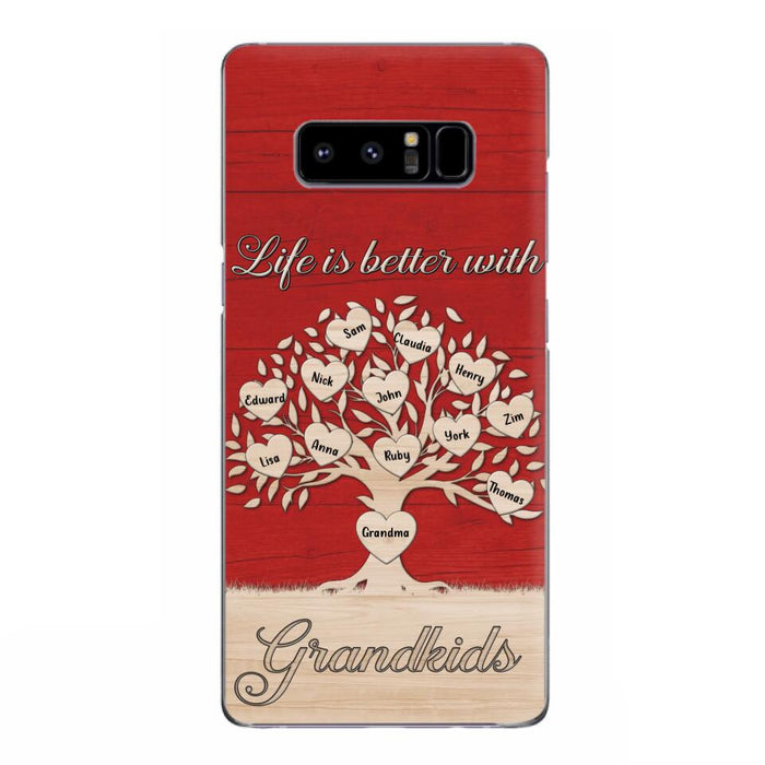 Custom Personalized Grandma iPhone/Samsung Phone Case - Up to 12 Kid's Name - Mother's Day Gift Idea For Grandma - Life Is Better With Grandkids