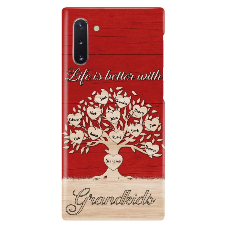 Custom Personalized Grandma iPhone/Samsung Phone Case - Up to 12 Kid's Name - Mother's Day Gift Idea For Grandma - Life Is Better With Grandkids
