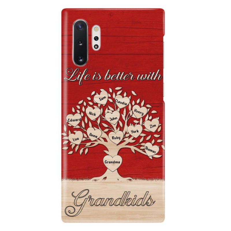Custom Personalized Grandma iPhone/Samsung Phone Case - Up to 12 Kid's Name - Mother's Day Gift Idea For Grandma - Life Is Better With Grandkids