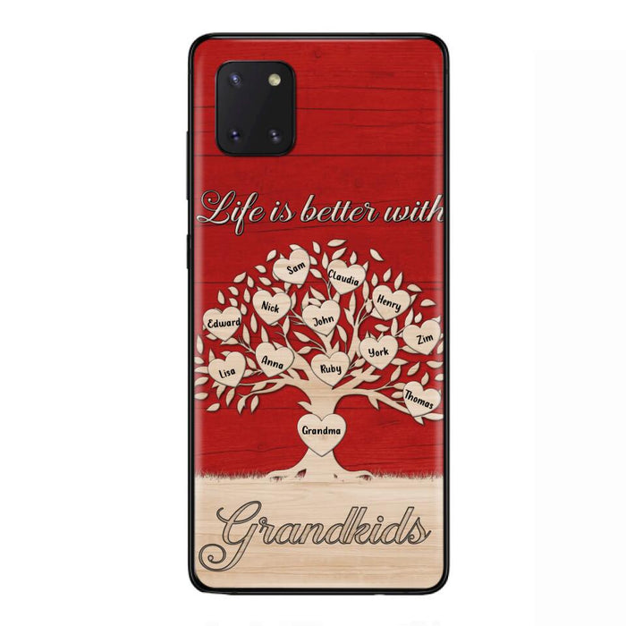 Custom Personalized Grandma iPhone/Samsung Phone Case - Up to 12 Kid's Name - Mother's Day Gift Idea For Grandma - Life Is Better With Grandkids