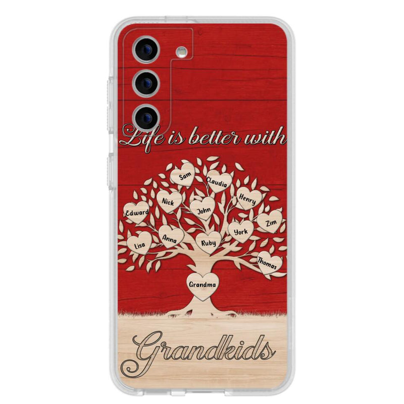 Custom Personalized Grandma iPhone/Samsung Phone Case - Up to 12 Kid's Name - Mother's Day Gift Idea For Grandma - Life Is Better With Grandkids