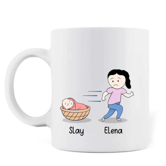 Custom Personalized Mom Coffee Mug - Gift Idea For Mother's Day - Thanks For Not Leaving Me In A Basket Somewhere And Running Away