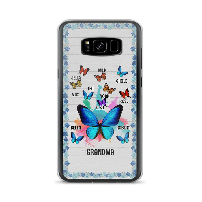 Custom Personalized Butterfly Grandma iPhone/ Samsung Phone Case - Up to 10 Kid's Name - Mother's Day Gift Idea For Grandma