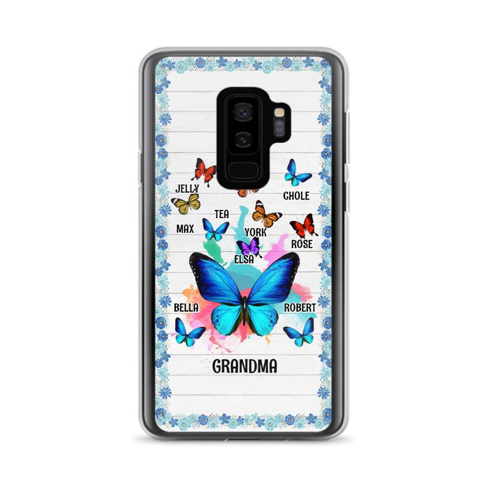 Custom Personalized Butterfly Grandma iPhone/ Samsung Phone Case - Up to 10 Kid's Name - Mother's Day Gift Idea For Grandma