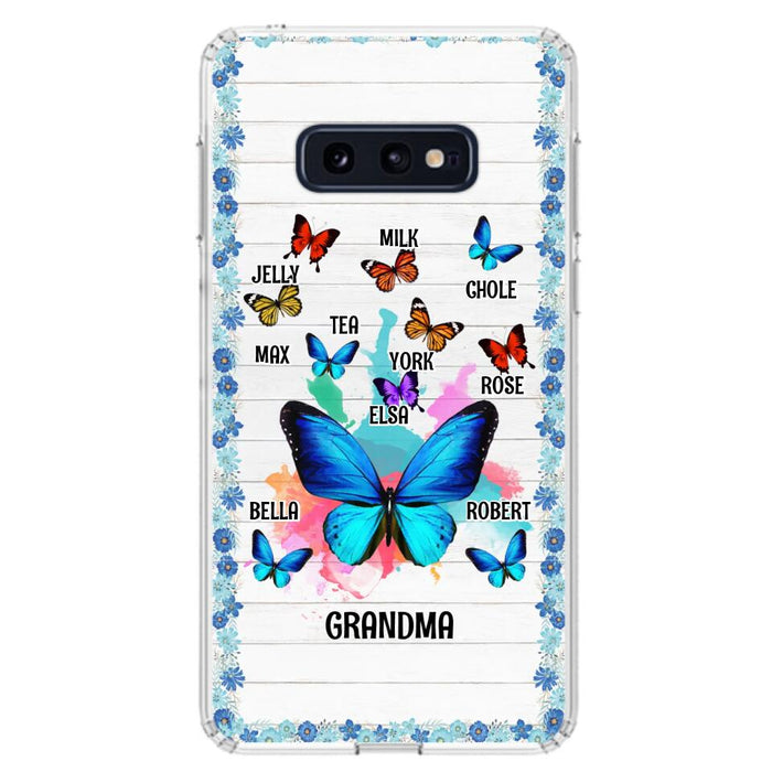 Custom Personalized Butterfly Grandma iPhone/ Samsung Phone Case - Up to 10 Kid's Name - Mother's Day Gift Idea For Grandma