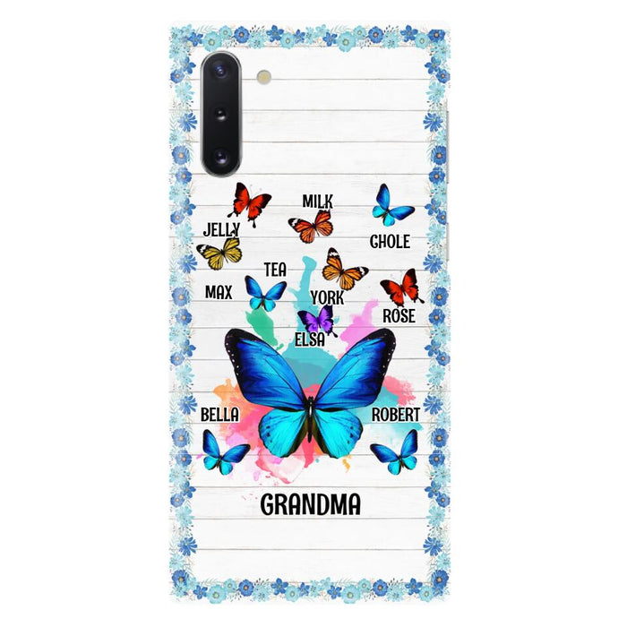 Custom Personalized Butterfly Grandma iPhone/ Samsung Phone Case - Up to 10 Kid's Name - Mother's Day Gift Idea For Grandma