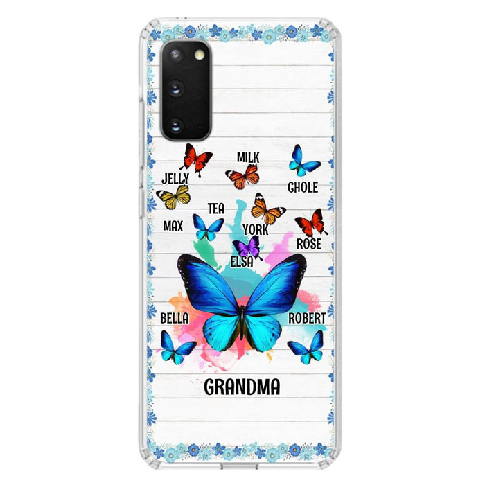 Custom Personalized Butterfly Grandma iPhone/ Samsung Phone Case - Up to 10 Kid's Name - Mother's Day Gift Idea For Grandma