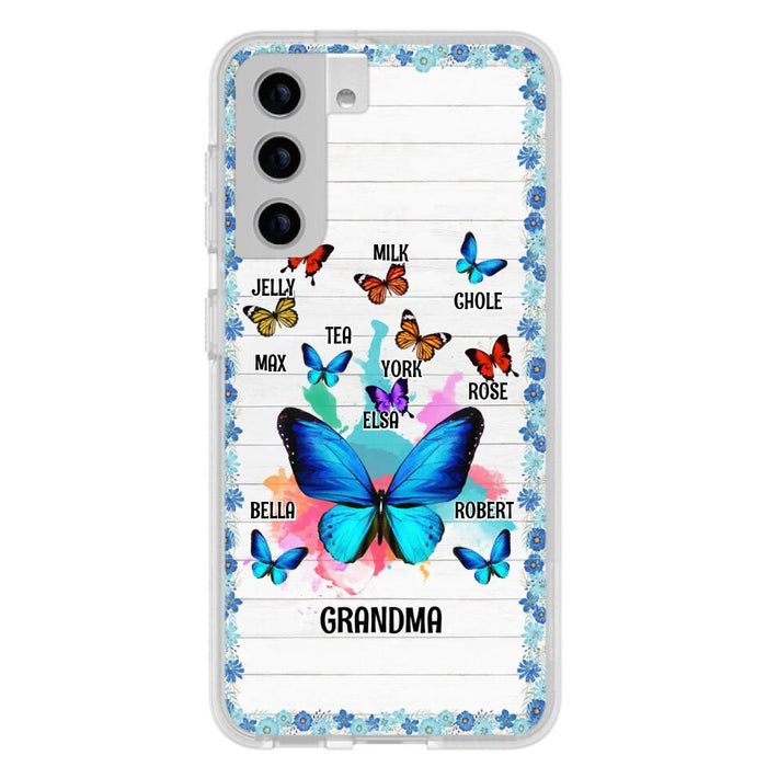 Custom Personalized Butterfly Grandma iPhone/ Samsung Phone Case - Up to 10 Kid's Name - Mother's Day Gift Idea For Grandma