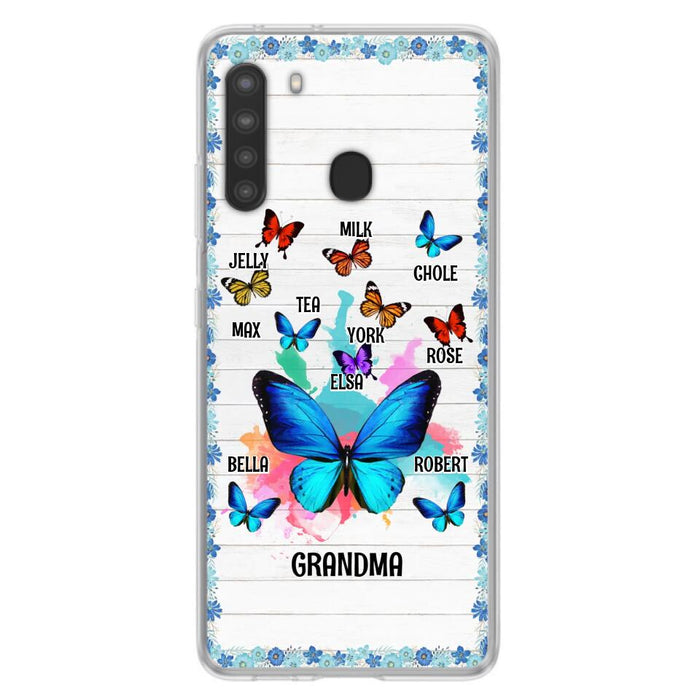 Custom Personalized Butterfly Grandma iPhone/ Samsung Phone Case - Up to 10 Kid's Name - Mother's Day Gift Idea For Grandma