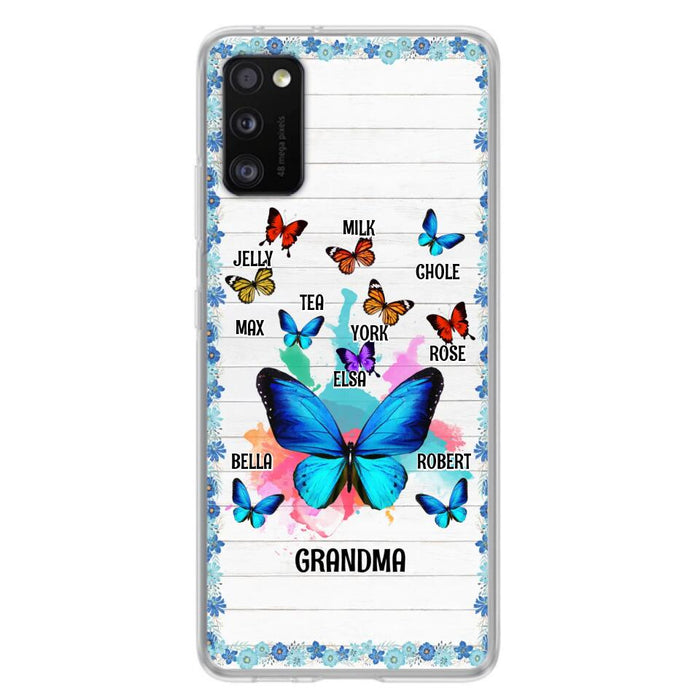 Custom Personalized Butterfly Grandma iPhone/ Samsung Phone Case - Up to 10 Kid's Name - Mother's Day Gift Idea For Grandma