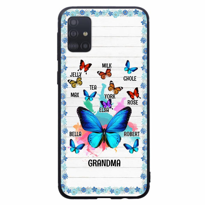 Custom Personalized Butterfly Grandma iPhone/ Samsung Phone Case - Up to 10 Kid's Name - Mother's Day Gift Idea For Grandma