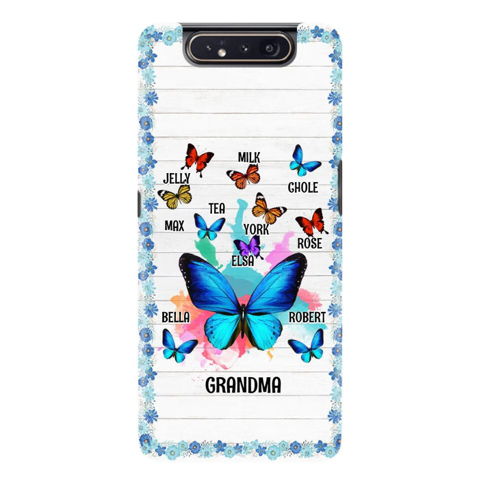 Custom Personalized Butterfly Grandma iPhone/ Samsung Phone Case - Up to 10 Kid's Name - Mother's Day Gift Idea For Grandma