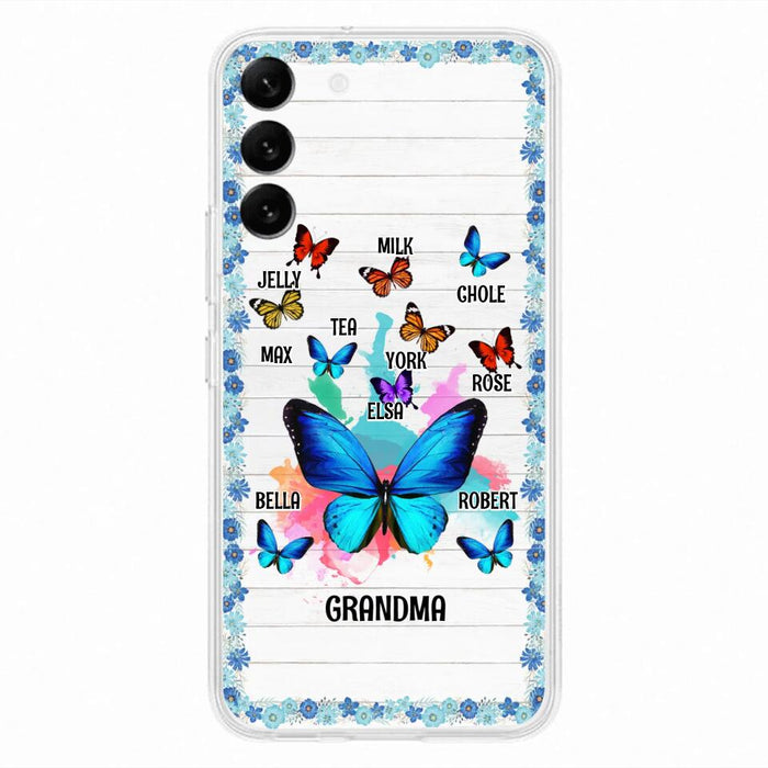 Custom Personalized Butterfly Grandma iPhone/ Samsung Phone Case - Up to 10 Kid's Name - Mother's Day Gift Idea For Grandma