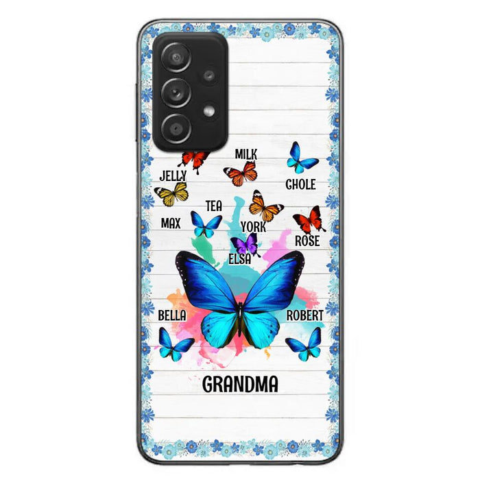 Custom Personalized Butterfly Grandma iPhone/ Samsung Phone Case - Up to 10 Kid's Name - Mother's Day Gift Idea For Grandma