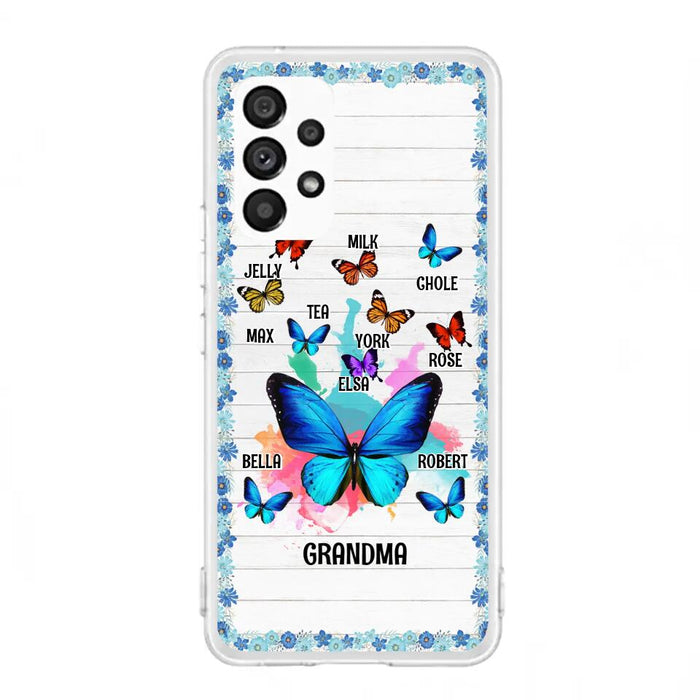 Custom Personalized Butterfly Grandma iPhone/ Samsung Phone Case - Up to 10 Kid's Name - Mother's Day Gift Idea For Grandma