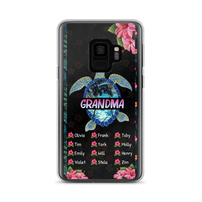 Custom Personalized Turtle Grandma iPhone/ Samsung Phone Case - Up to 12 Kid's Name - Mother's Day Gift Idea For Grandma