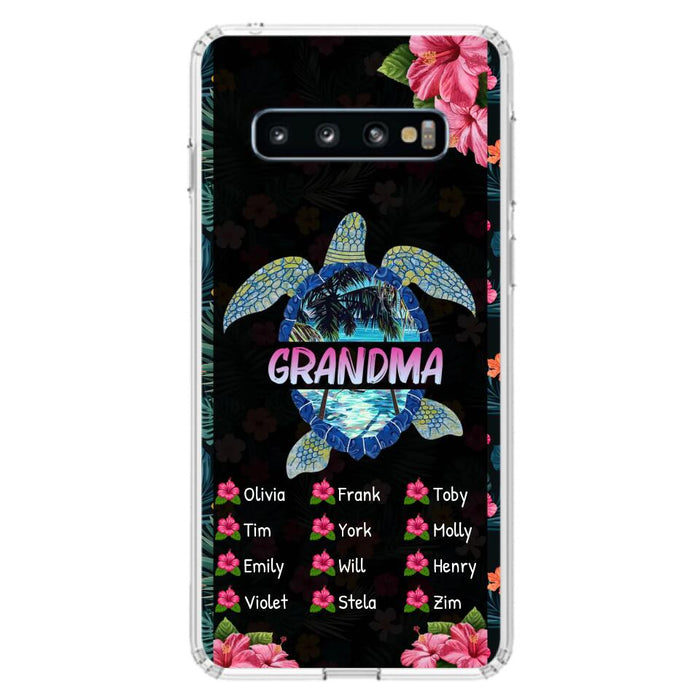 Custom Personalized Turtle Grandma iPhone/ Samsung Phone Case - Up to 12 Kid's Name - Mother's Day Gift Idea For Grandma