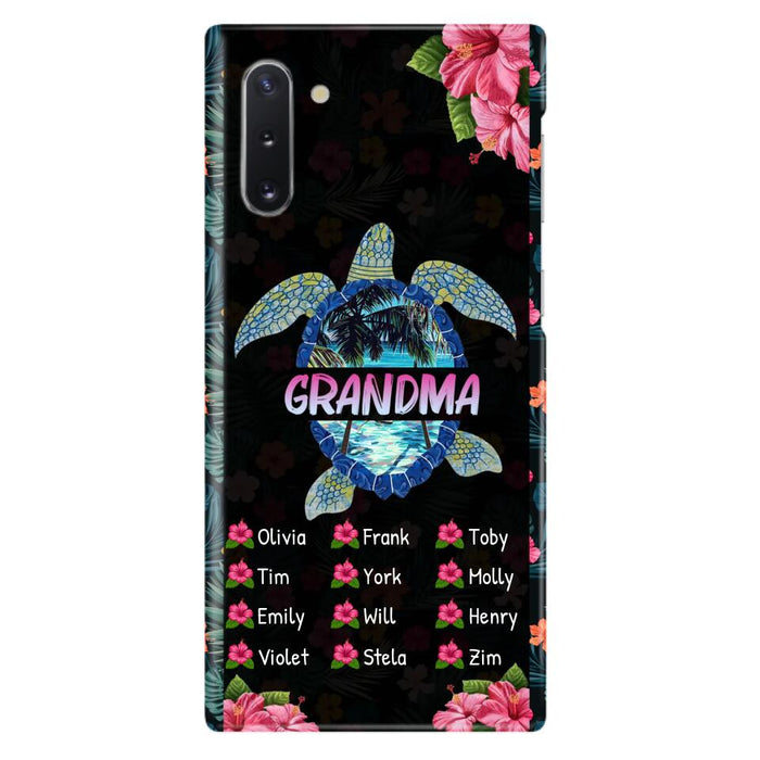 Custom Personalized Turtle Grandma iPhone/ Samsung Phone Case - Up to 12 Kid's Name - Mother's Day Gift Idea For Grandma