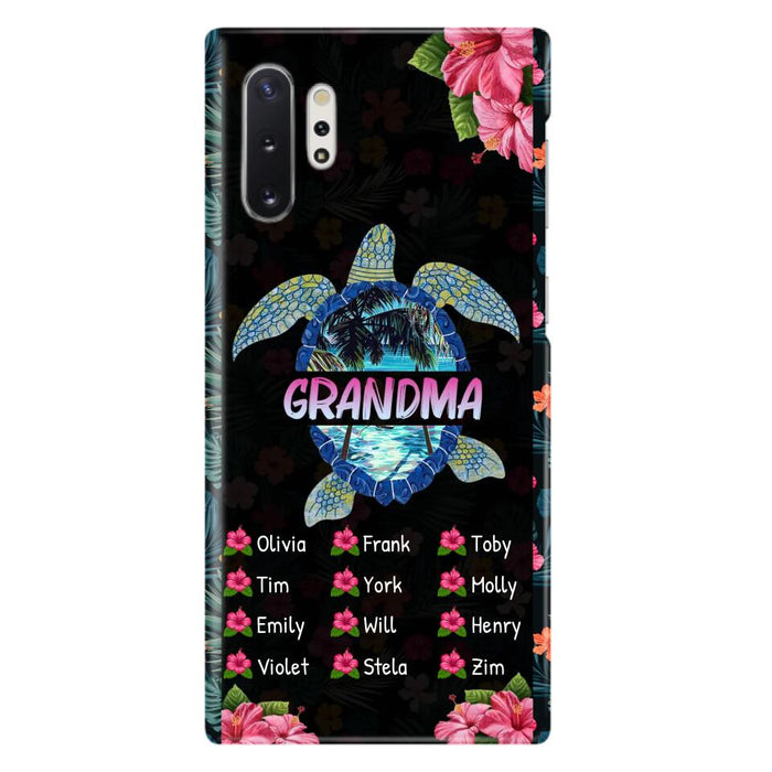 Custom Personalized Turtle Grandma iPhone/ Samsung Phone Case - Up to 12 Kid's Name - Mother's Day Gift Idea For Grandma