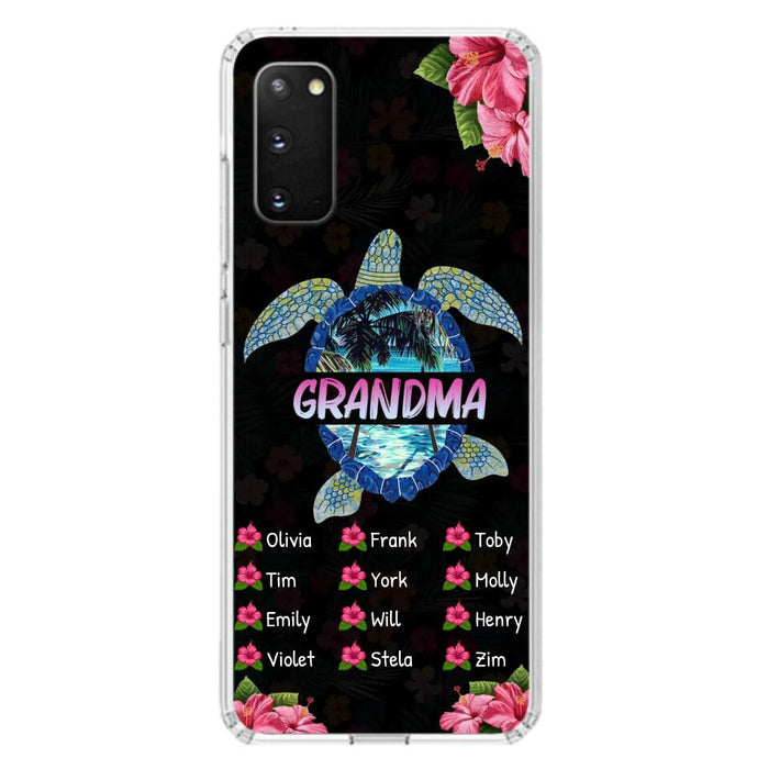 Custom Personalized Turtle Grandma iPhone/ Samsung Phone Case - Up to 12 Kid's Name - Mother's Day Gift Idea For Grandma