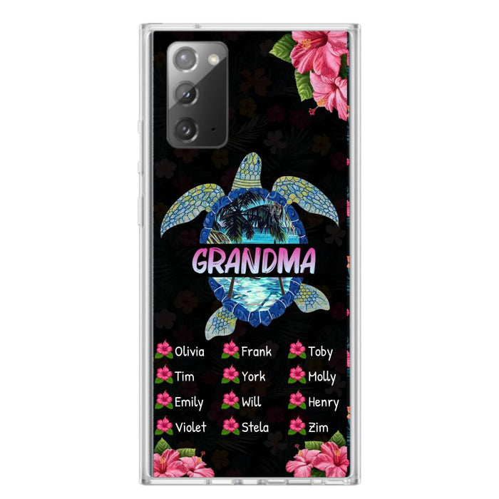 Custom Personalized Turtle Grandma iPhone/ Samsung Phone Case - Up to 12 Kid's Name - Mother's Day Gift Idea For Grandma