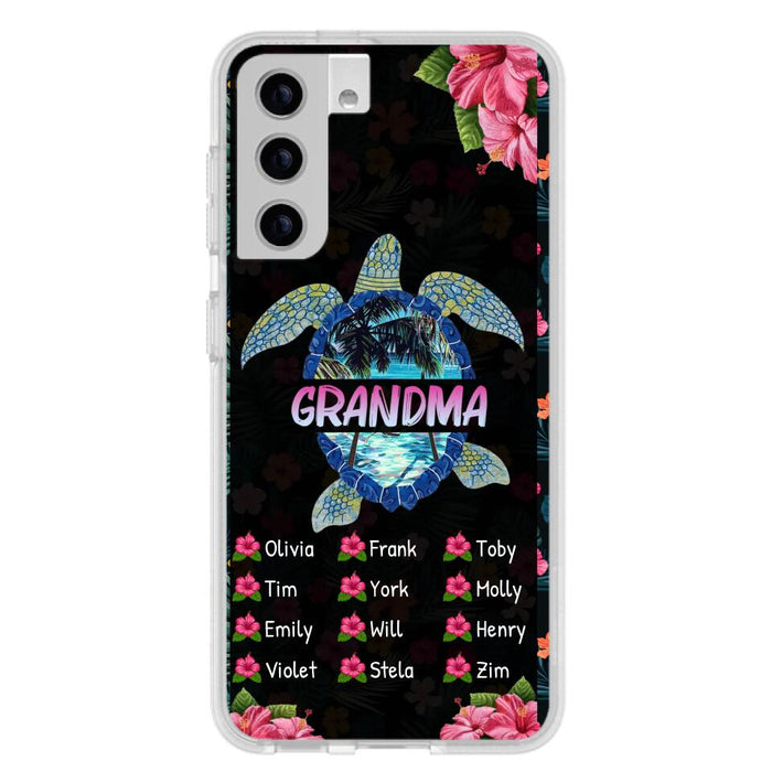 Custom Personalized Turtle Grandma iPhone/ Samsung Phone Case - Up to 12 Kid's Name - Mother's Day Gift Idea For Grandma