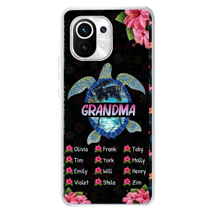 Custom Personalized Turtle Grandma Phone Case - Up to 12 Kid's Name - Mother's Day Gift Idea For Grandma - Case For Xiaomi/ Oppo/ Huawei