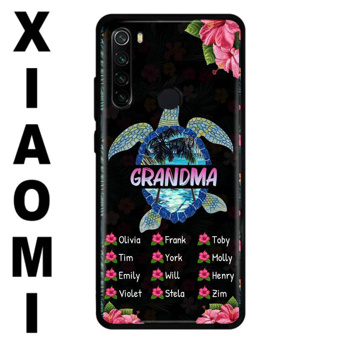 Custom Personalized Turtle Grandma Phone Case - Up to 12 Kid's Name - Mother's Day Gift Idea For Grandma - Case For Xiaomi/ Oppo/ Huawei