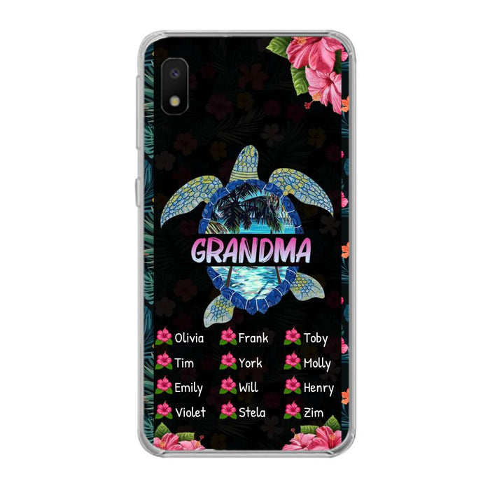 Custom Personalized Turtle Grandma iPhone/ Samsung Phone Case - Up to 12 Kid's Name - Mother's Day Gift Idea For Grandma