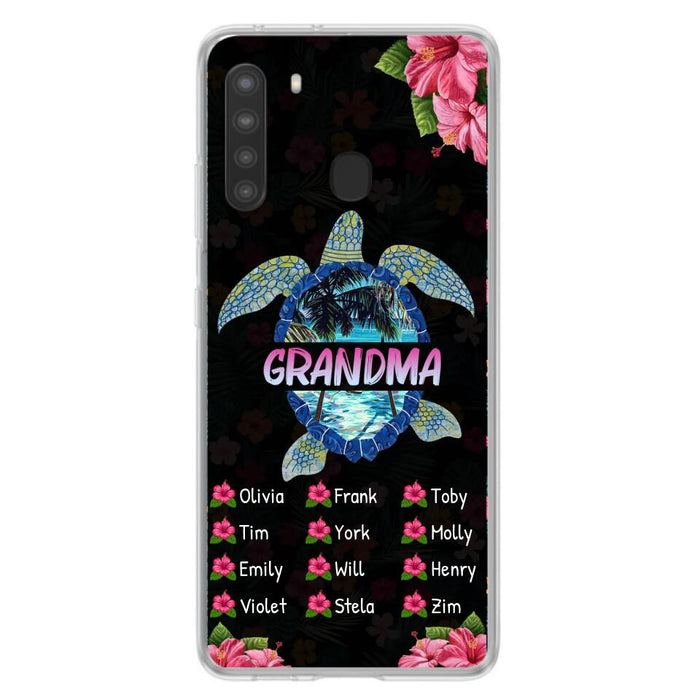 Custom Personalized Turtle Grandma iPhone/ Samsung Phone Case - Up to 12 Kid's Name - Mother's Day Gift Idea For Grandma