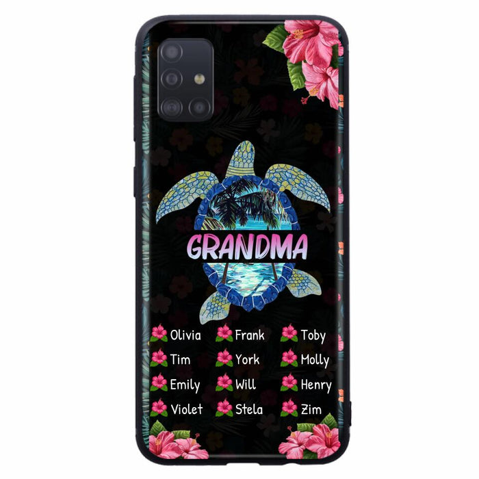 Custom Personalized Turtle Grandma iPhone/ Samsung Phone Case - Up to 12 Kid's Name - Mother's Day Gift Idea For Grandma