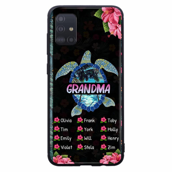 Custom Personalized Turtle Grandma iPhone/ Samsung Phone Case - Up to 12 Kid's Name - Mother's Day Gift Idea For Grandma