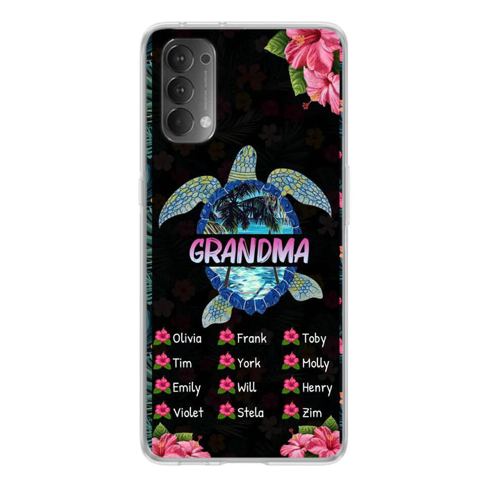 Custom Personalized Turtle Grandma Phone Case - Up to 12 Kid's Name - Mother's Day Gift Idea For Grandma - Case For Xiaomi/ Oppo/ Huawei