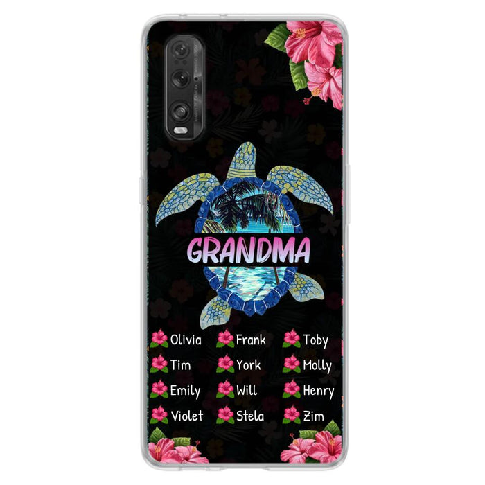 Custom Personalized Turtle Grandma Phone Case - Up to 12 Kid's Name - Mother's Day Gift Idea For Grandma - Case For Xiaomi/ Oppo/ Huawei