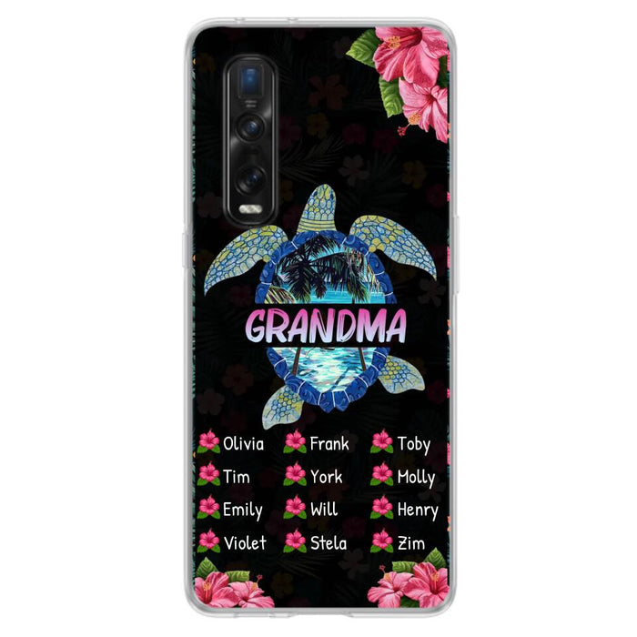 Custom Personalized Turtle Grandma Phone Case - Up to 12 Kid's Name - Mother's Day Gift Idea For Grandma - Case For Xiaomi/ Oppo/ Huawei