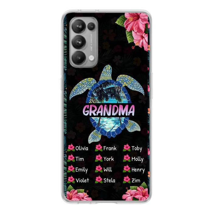 Custom Personalized Turtle Grandma Phone Case - Up to 12 Kid's Name - Mother's Day Gift Idea For Grandma - Case For Xiaomi/ Oppo/ Huawei