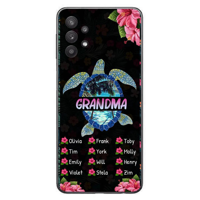 Custom Personalized Turtle Grandma iPhone/ Samsung Phone Case - Up to 12 Kid's Name - Mother's Day Gift Idea For Grandma