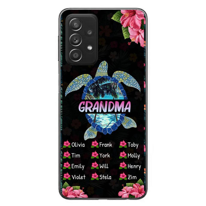 Custom Personalized Turtle Grandma iPhone/ Samsung Phone Case - Up to 12 Kid's Name - Mother's Day Gift Idea For Grandma