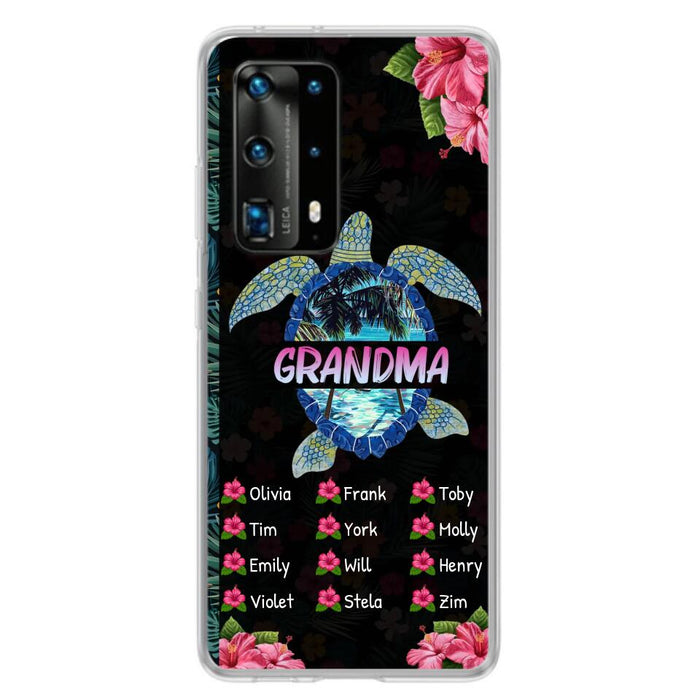 Custom Personalized Turtle Grandma Phone Case - Up to 12 Kid's Name - Mother's Day Gift Idea For Grandma - Case For Xiaomi/ Oppo/ Huawei